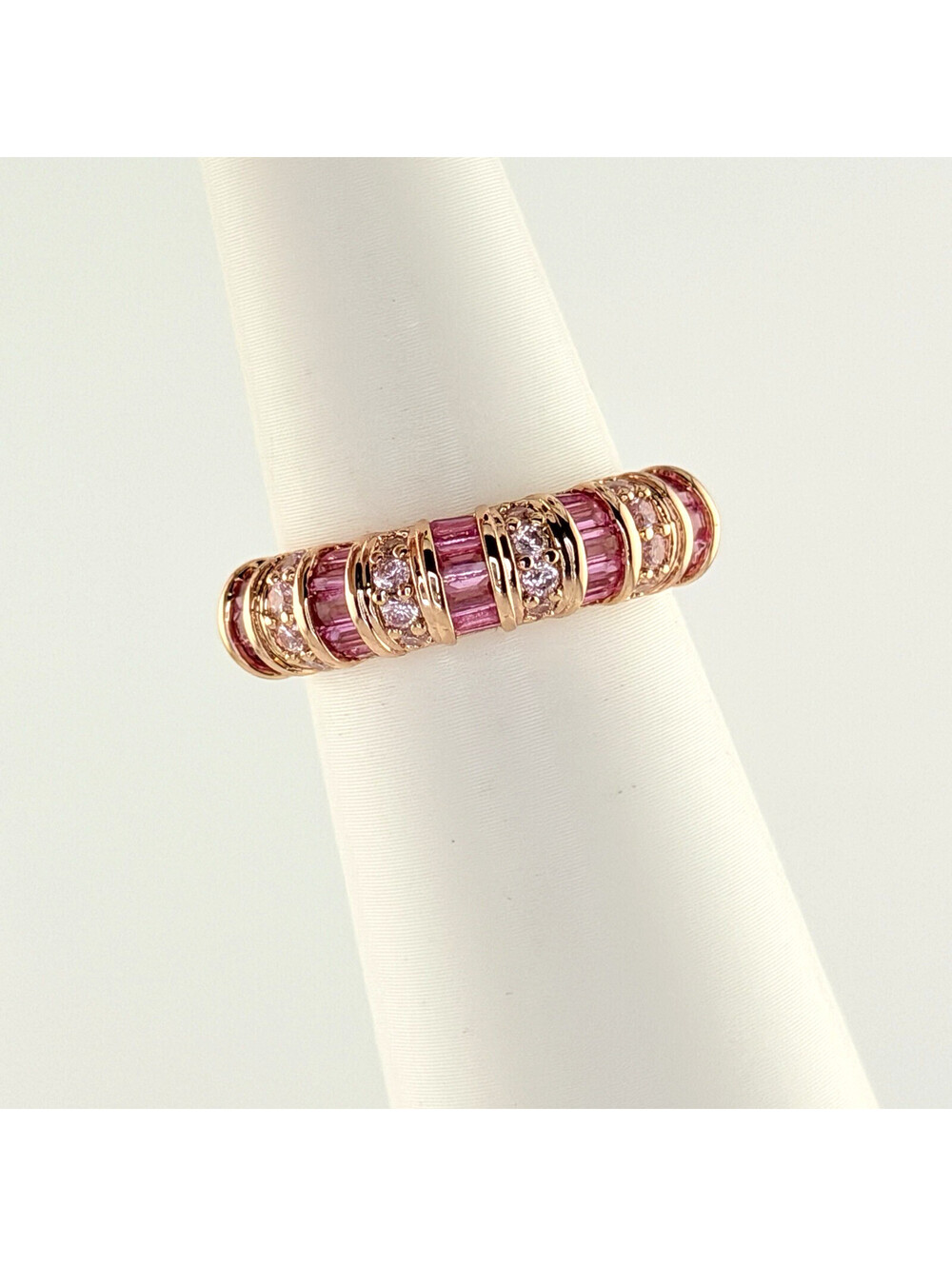 Bomb Party Ring Sz 10 "The Scarlett Ring" Rose Corundum on Rose Gold RG58428